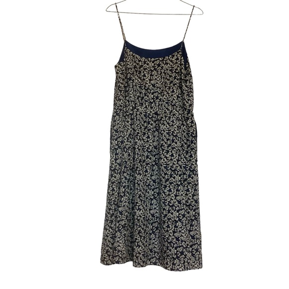 J.CREW SPAGHETTI STRAP BLUE & WHITE FLORAL MIDI DRESS/ Size 8 - Picture 3 of 10